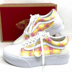 VANS Old Skool Platform Shoes Plaid Multi Sneakers VN0A7Q5MGBX Size Women Canvas
